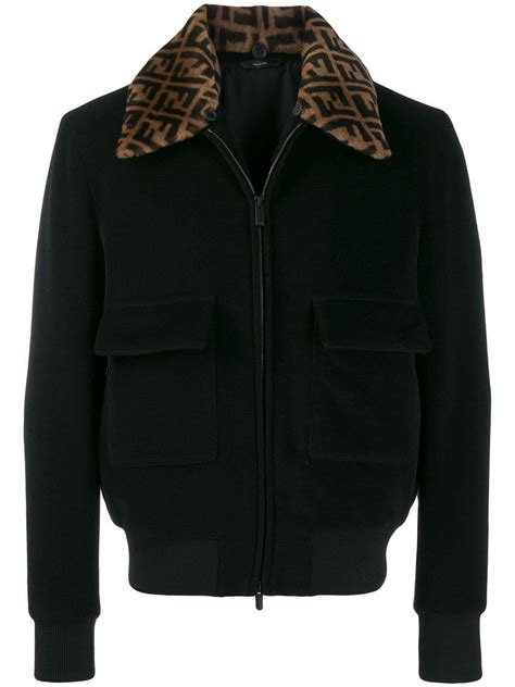 fendi black and gold jacket|Fendi fur jacket women's.